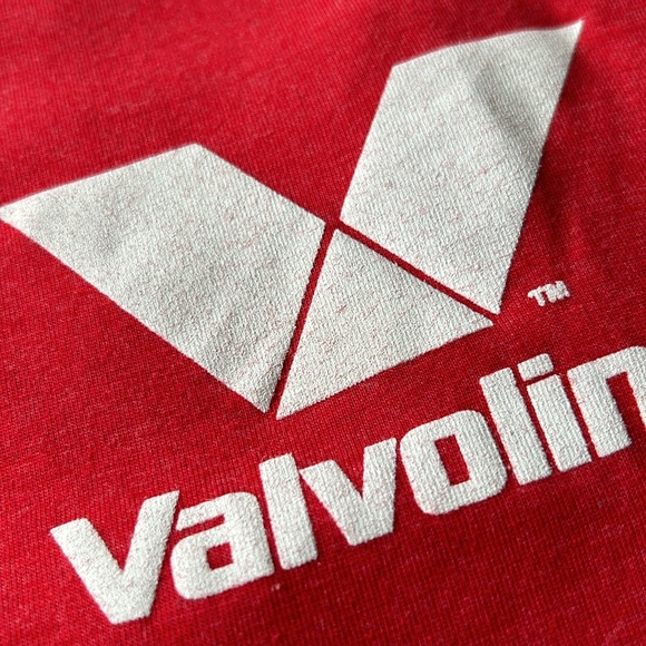 Valvoline Oil Graphic Classic Crew Neck Red White Tee Shirt Size Large - Picture 11 of 11